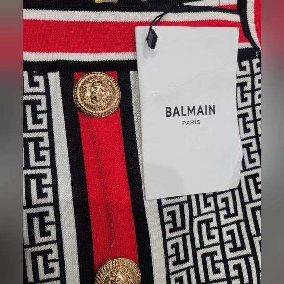 NWT - Balmain Women's Black & Red Stretch Dress - Size Medium. - Picture 4 of 8